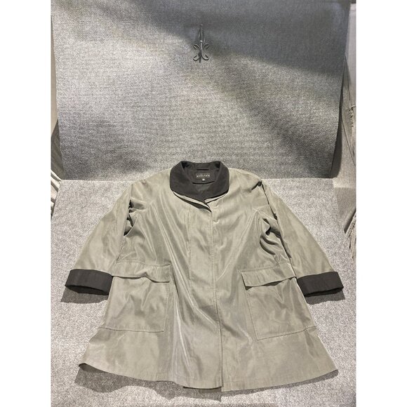 Gallery Overcoat Women’s Size XL Green Long Sleeve Button Up Lined - Picture 1 of 9